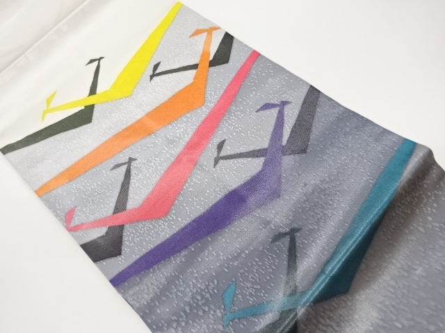 作家物　抽象模様名古屋帯